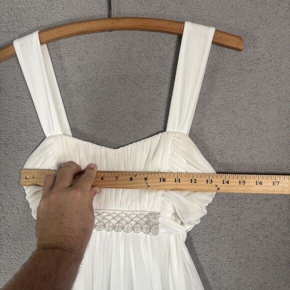 Connected Apparel Babydoll Dress Womens Size 6 Ivory White Bridal Feminine Flowy - Picture 6 of 16